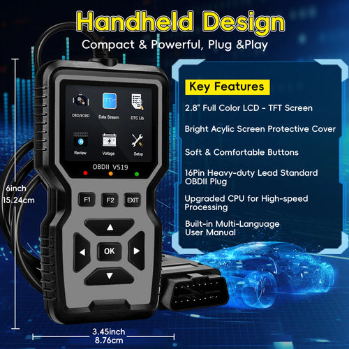 OBD2 Scanner Car Diagnostic Tool, OBDII EOBD Code Reader, Enhanced Check Car Engine Light Diagnostic Scan Tool