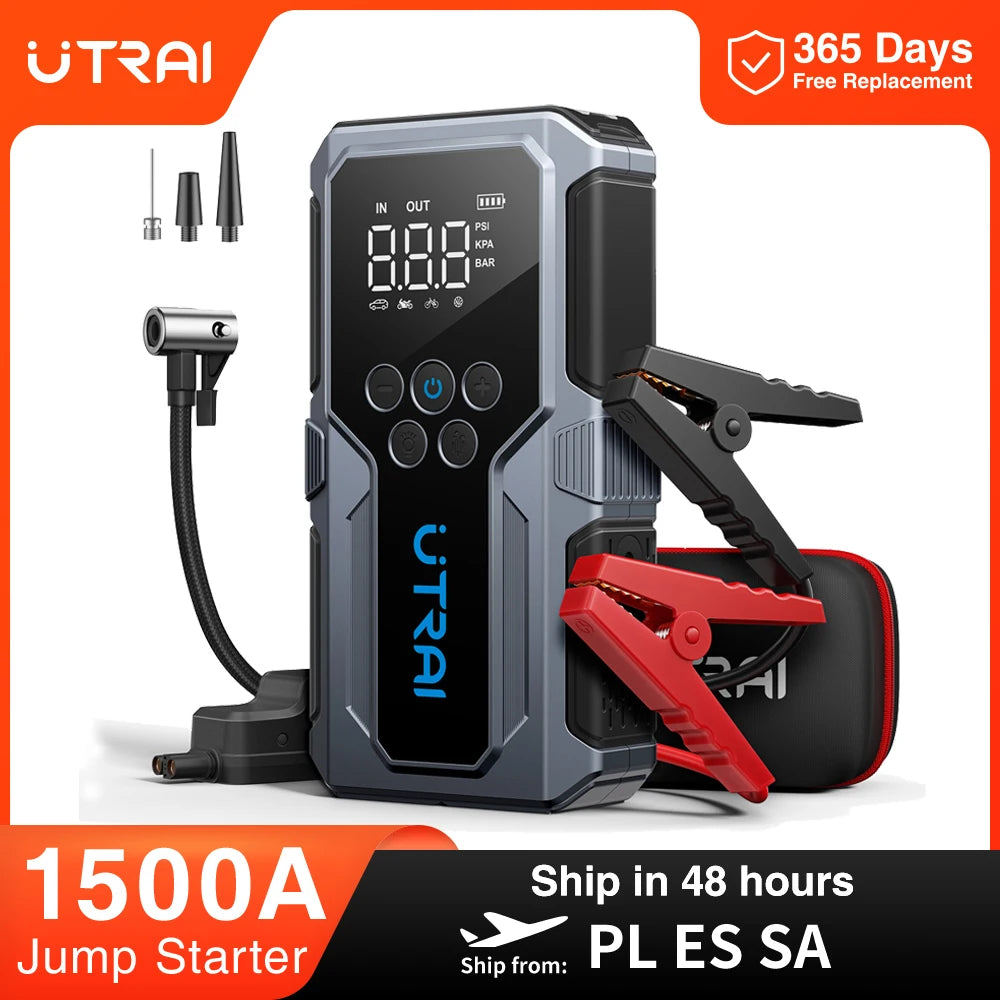 UTRAI Jump Starter 1500A – Starthilfe & Luftpumpe 150PSI